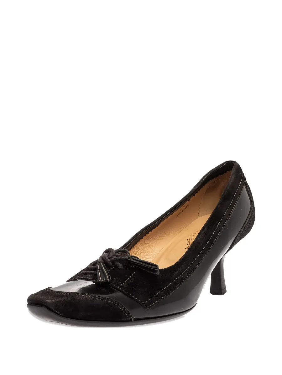 pre-owned 65mm leather pumps 3