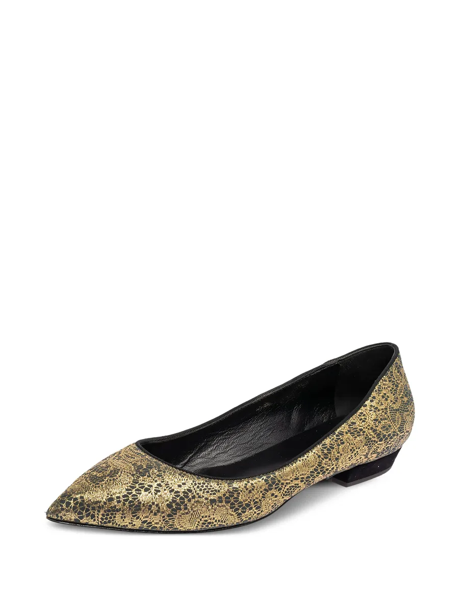 pre-owned pointed toe lace ballet flats 4