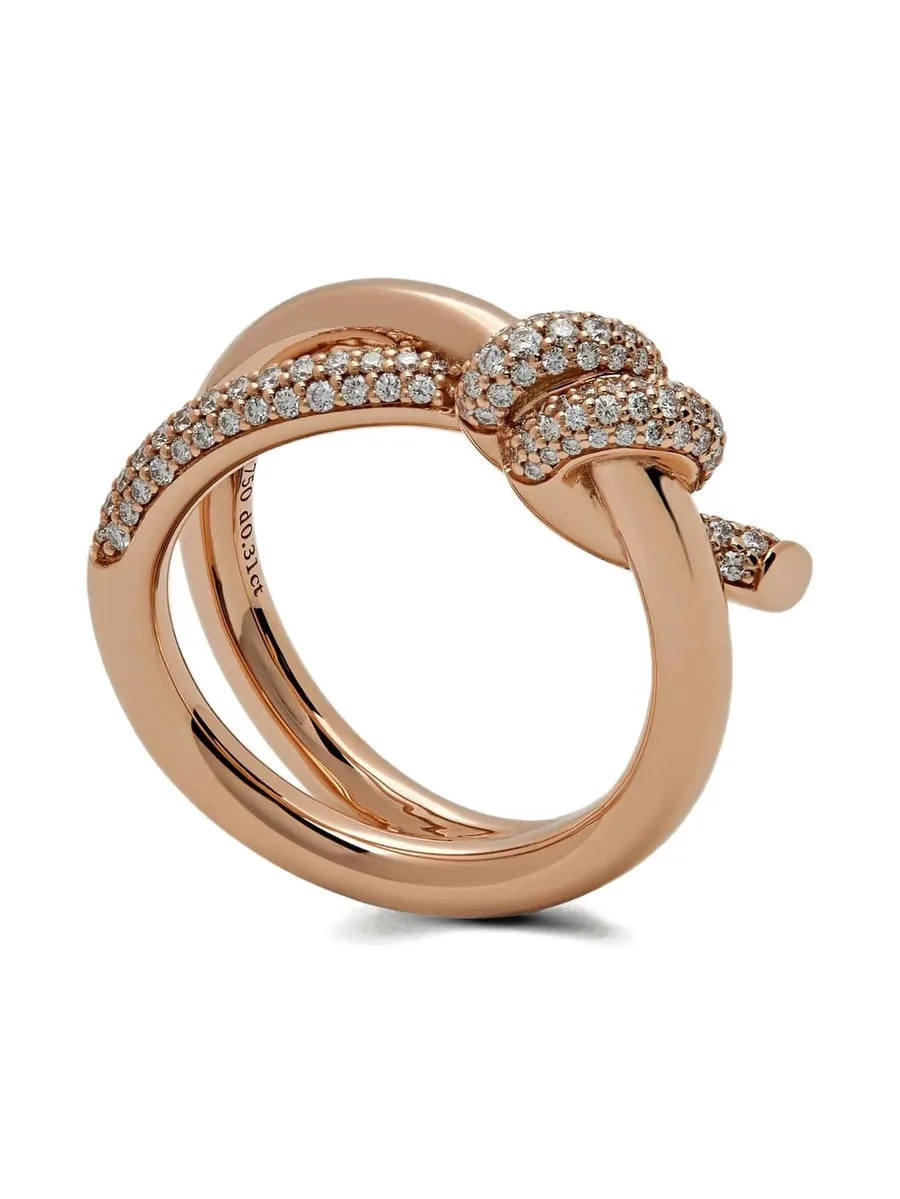 18K rose gold Knot diamond ring 5