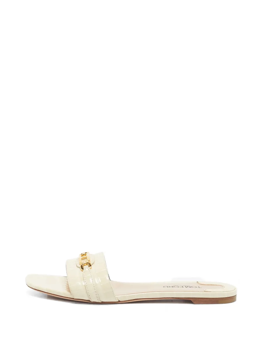 chain-embellished flat sandals 1
