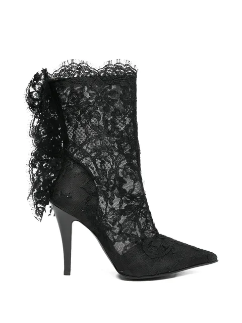 Heron lace-trimmed stiletto boots