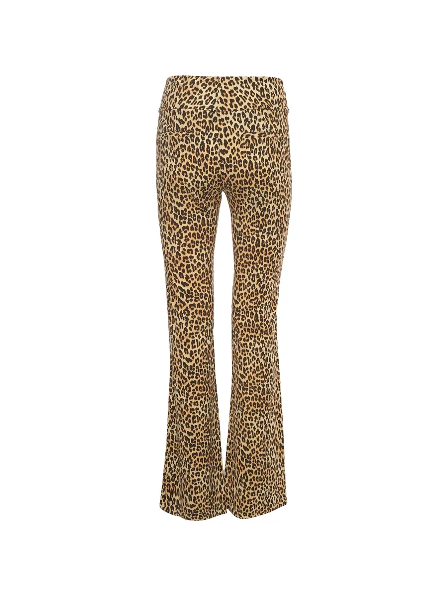 leopard-print flared trousers 2