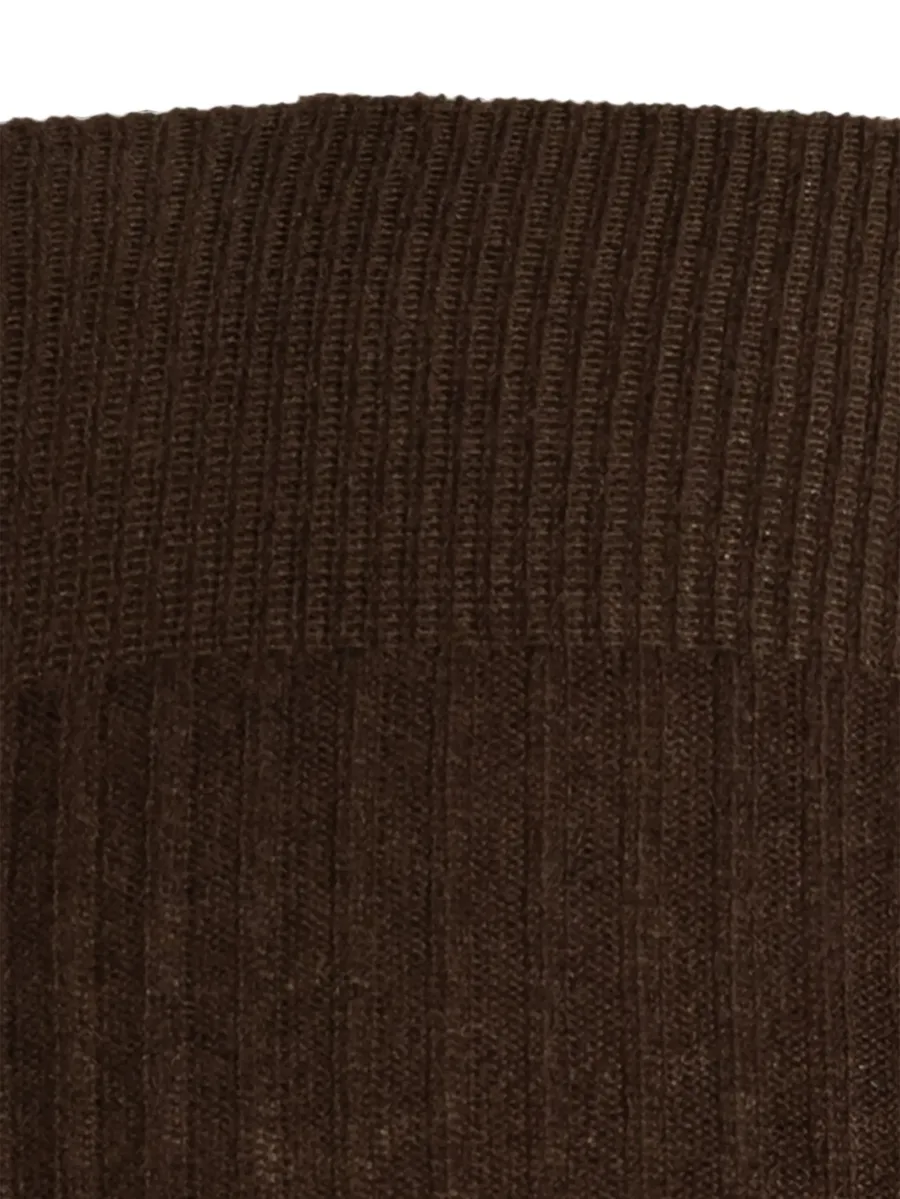 ribbed cashmere socks brown 3
