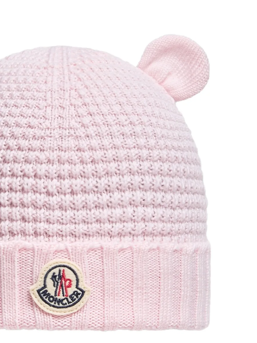 logo-patch ear-detail beanie hat 2