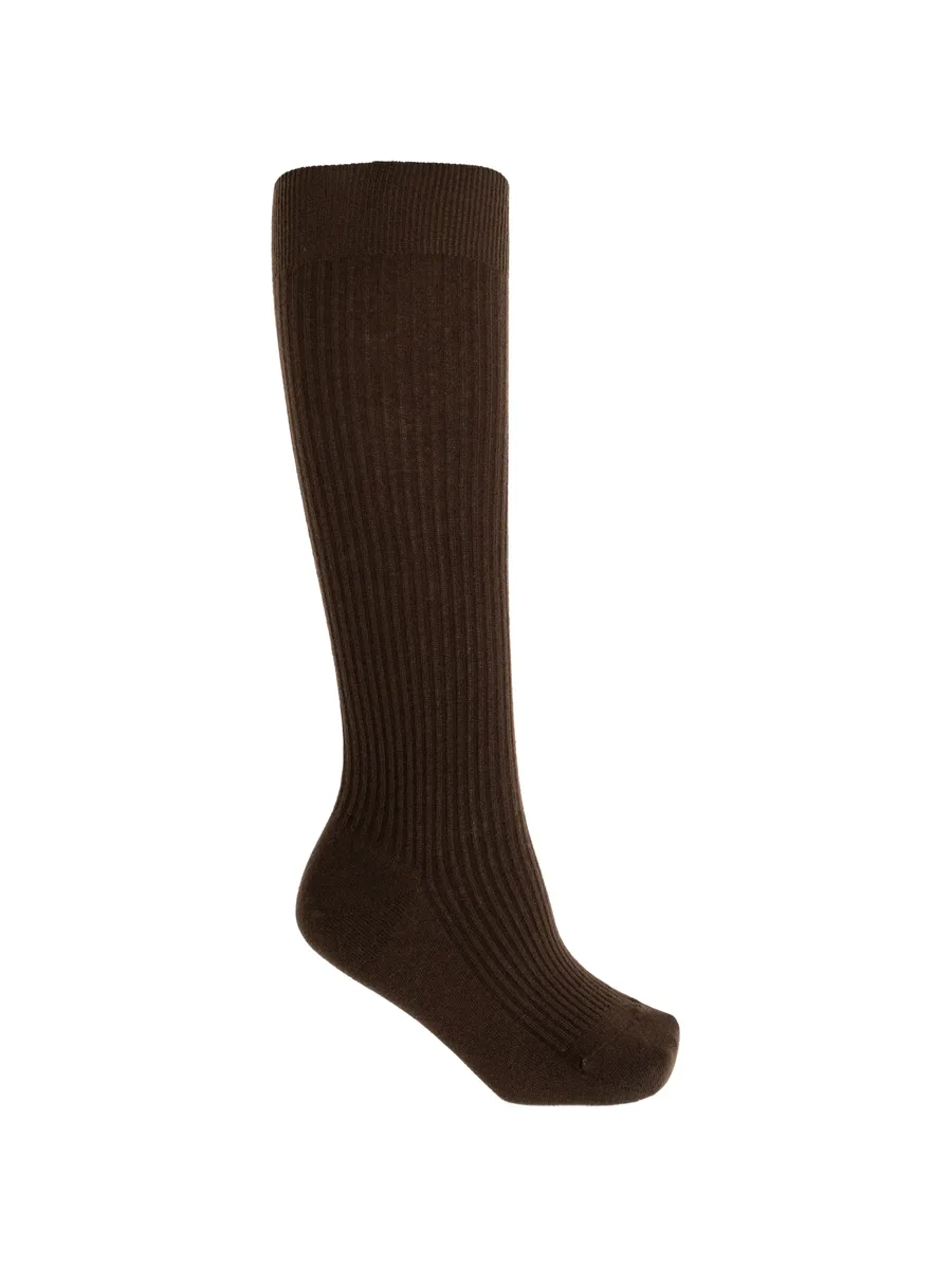 ribbed cashmere socks brown 2