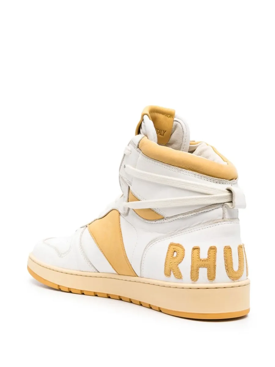 logo-lettering panelled sneakers 5