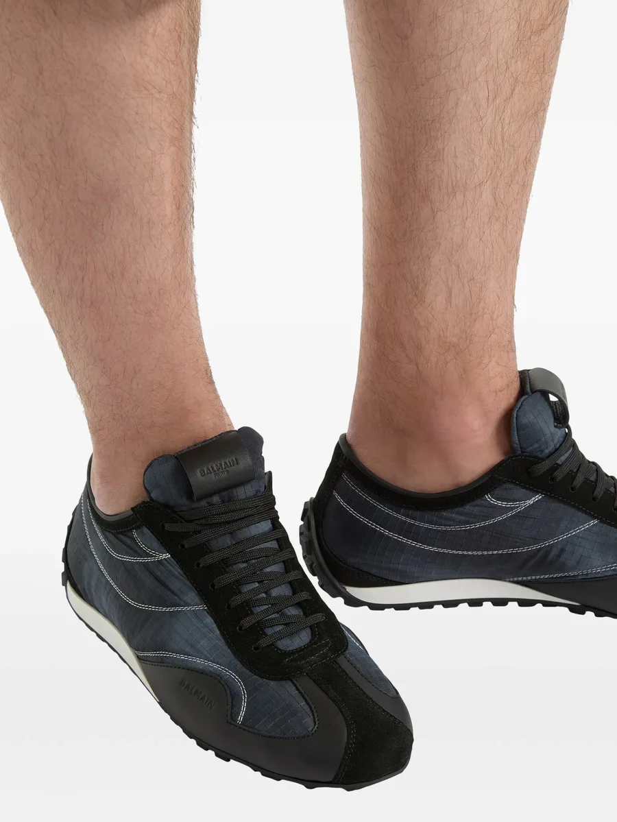 Racing low trainers in nylon and leather 11