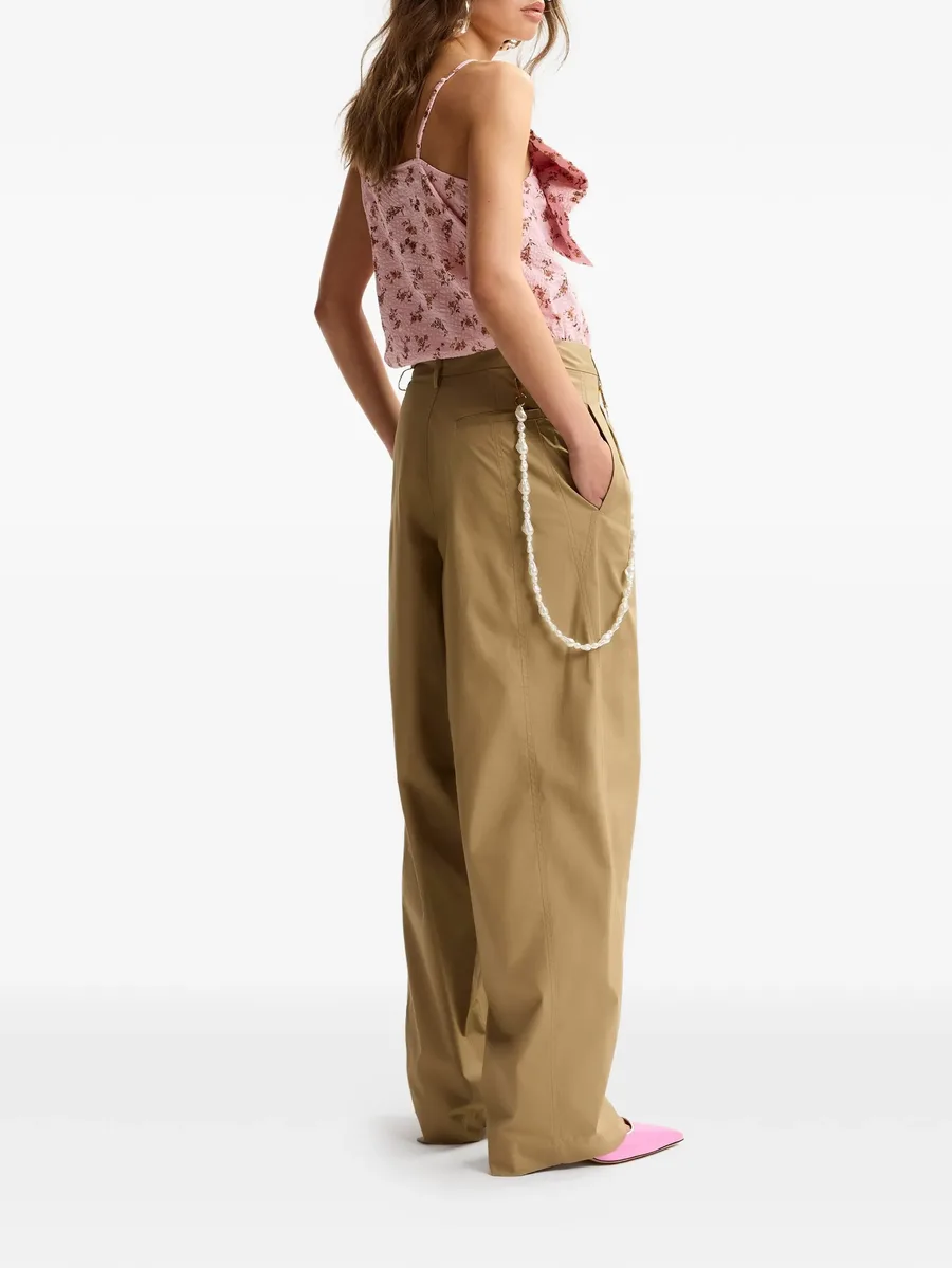 pleated pearl-detail trousers 8
