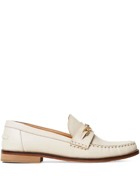 Oval T leather loafers