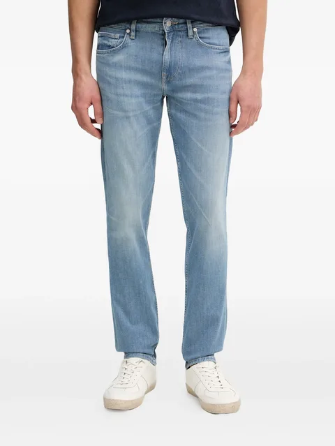 logo patch denim jeans