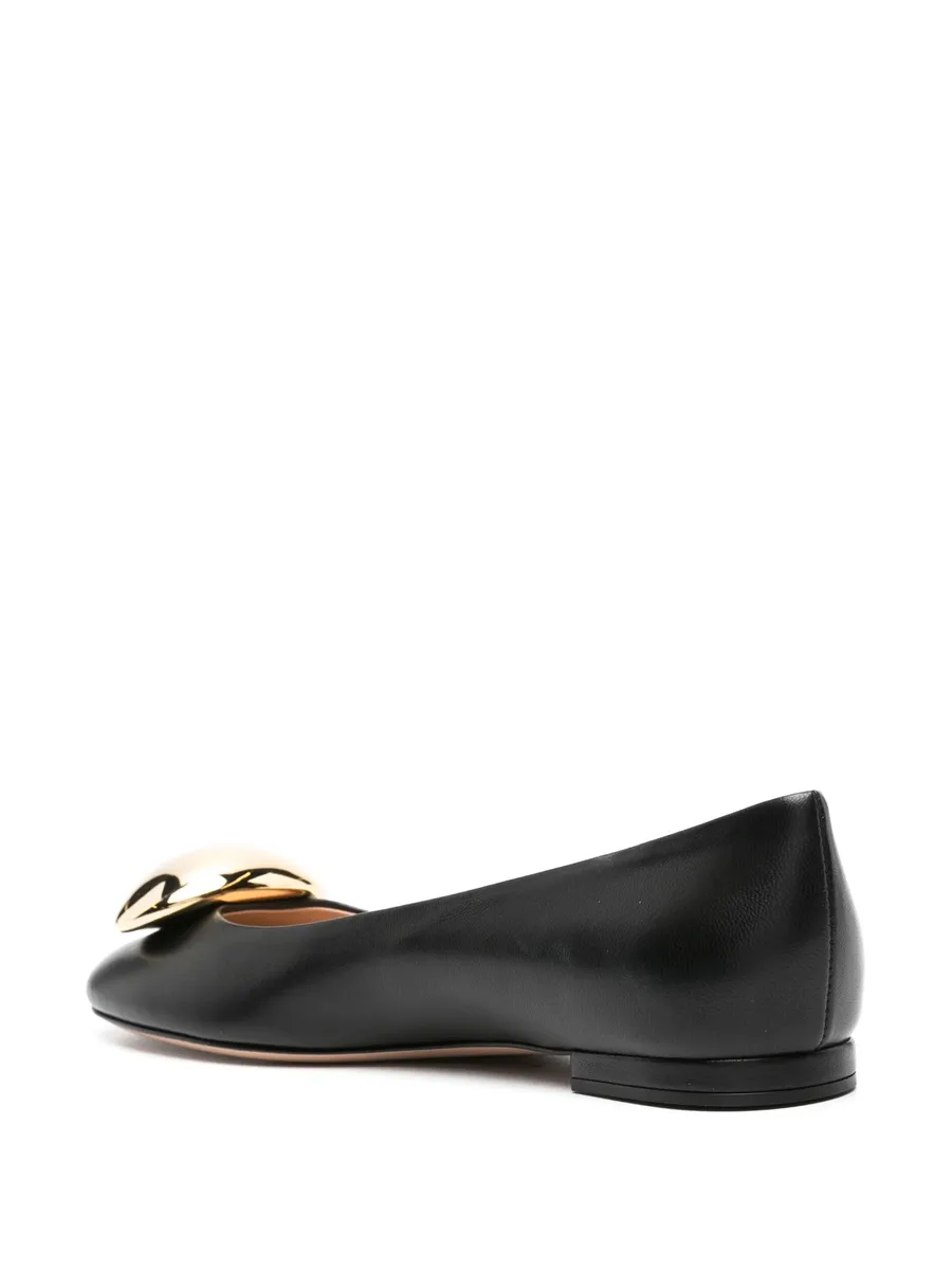 round-toe leather ballerina shoes 6