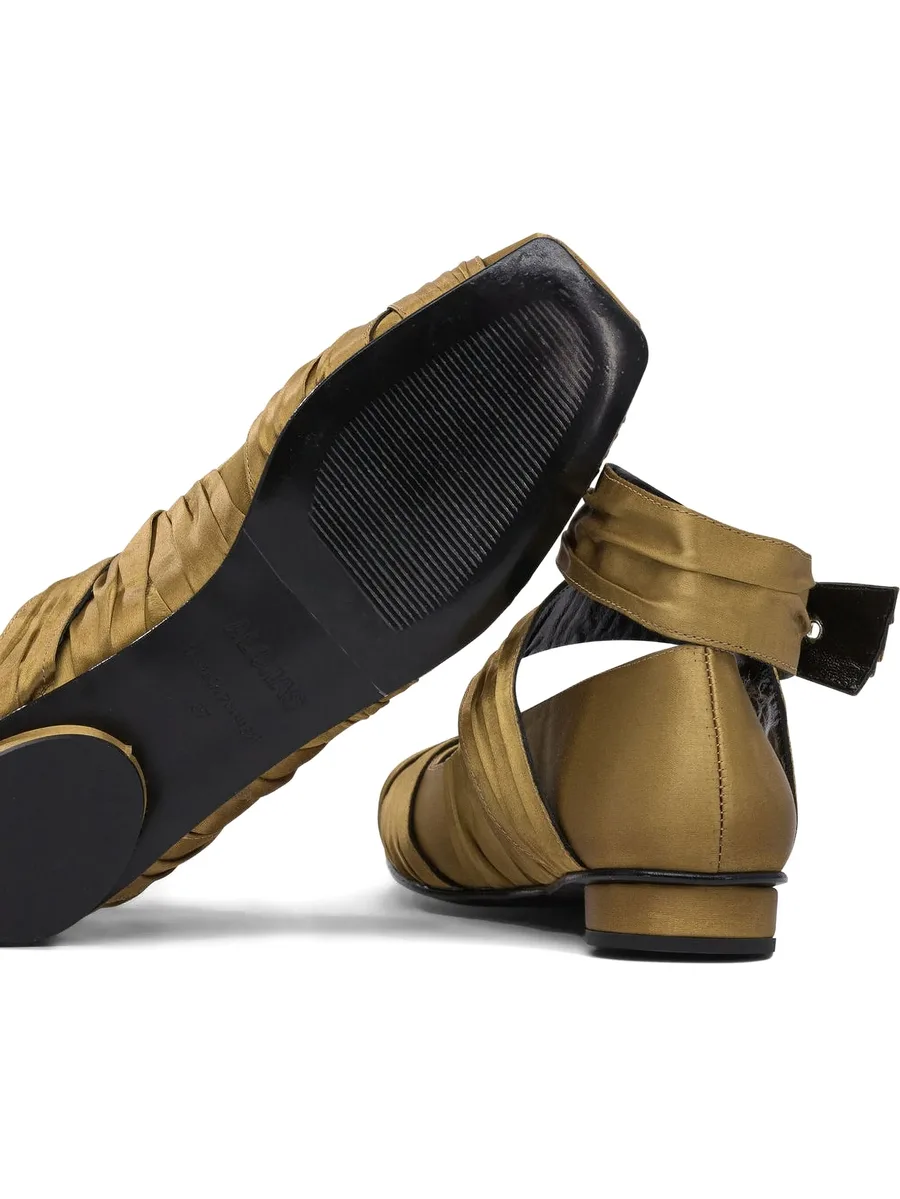 Volant pleated buckle ballet flats 6