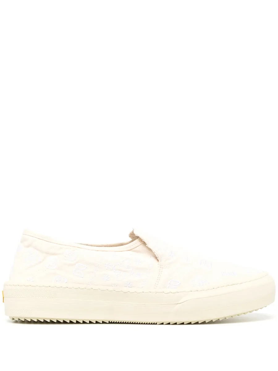 embroidered-design slip-on sneakers 1