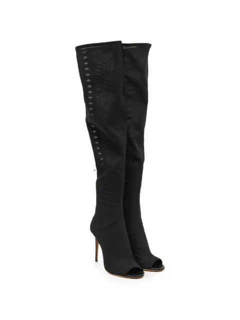open-toe mesh boots