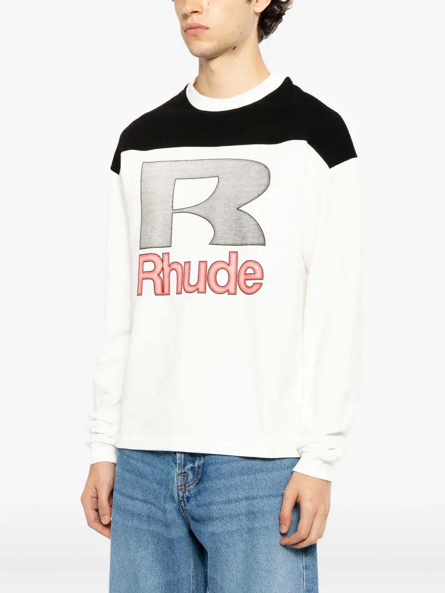 logo-print panelled T-shirt 3