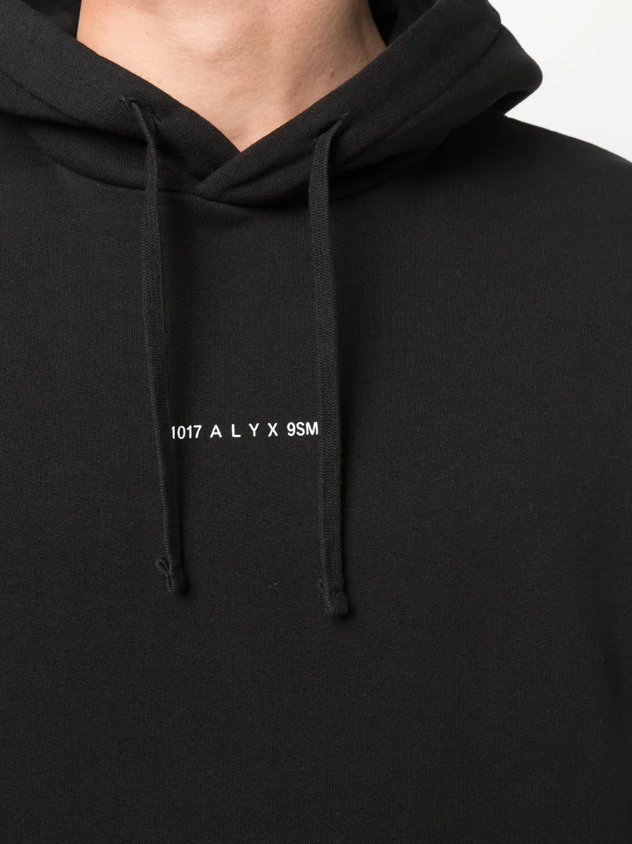 logo-print cotton hoodie 10