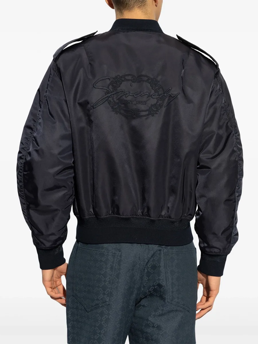 logo-embroidered bomber jacket 8