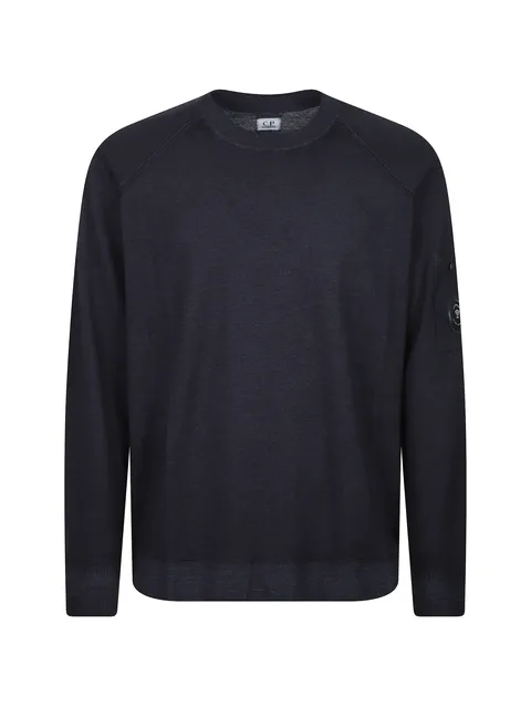 lens-detail raglan-sleeve sweater