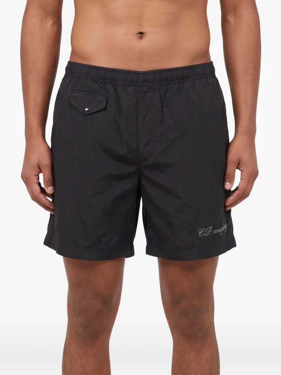 Eco-Chrome R logo embroidery swim shorts 3