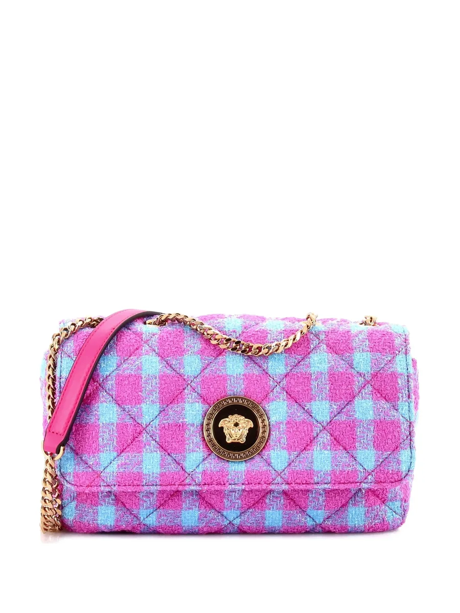 Medusa Icon Chain Flap Bag Quilted Tweed Mini shoulder bag 1