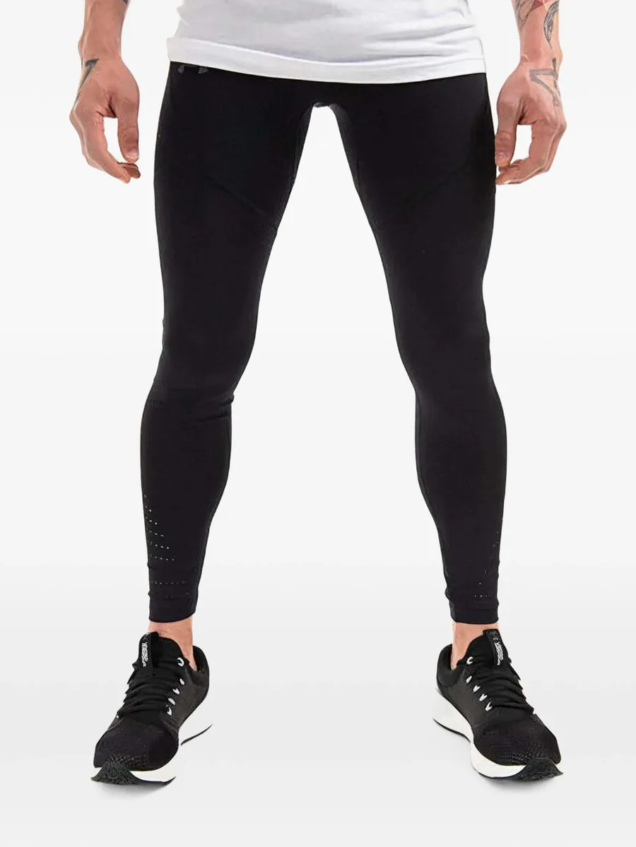 Speedpocket logo-print perforated trousers 1