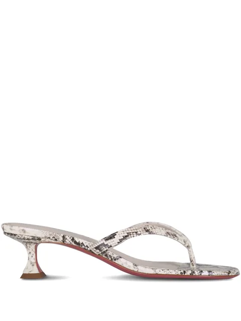 Juliette snake-effect thong pumps