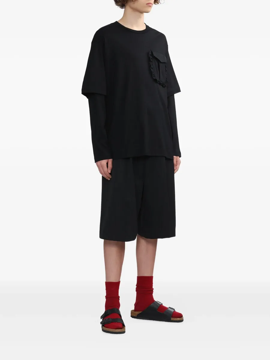 ruffle-pocket layered T-shirt 3