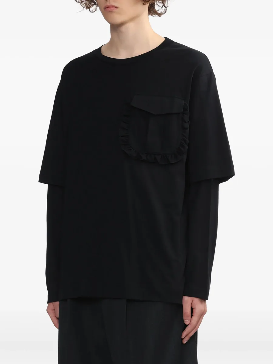 ruffle-pocket layered T-shirt 6