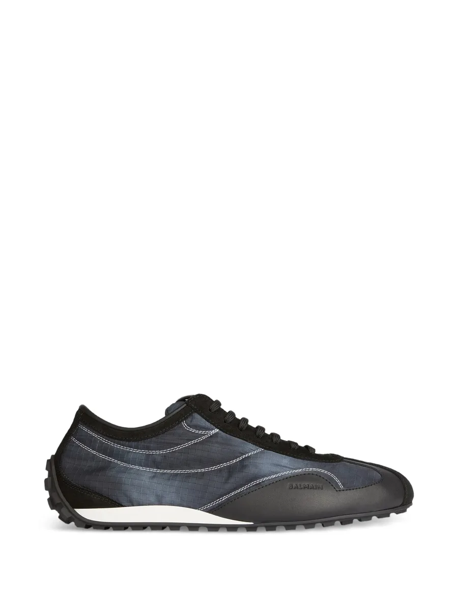 Racing low trainers in nylon and leather 1