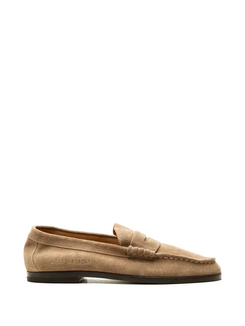 suede penny loafers