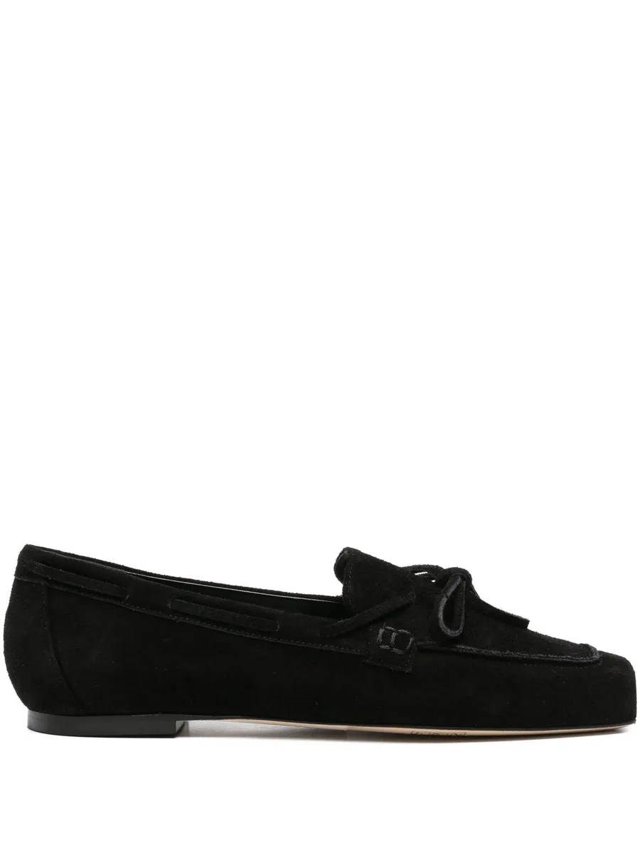 bow-detail suede loafers 1
