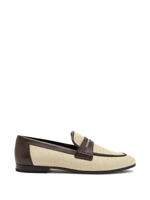 Techno raffia and leather loafers