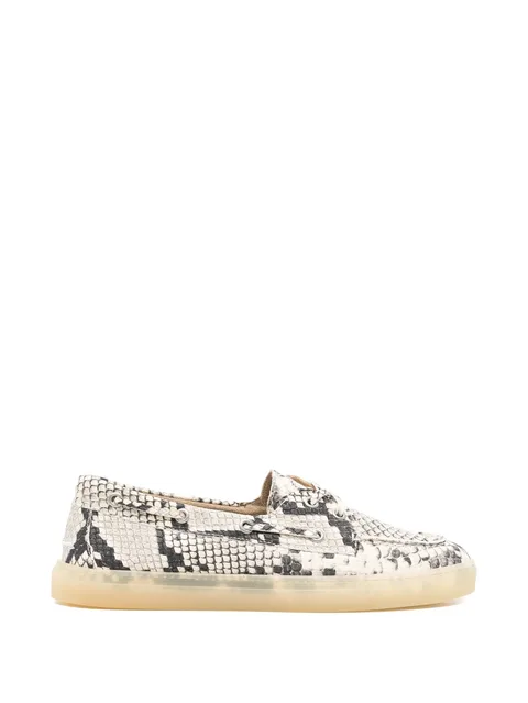 snake leather loafers