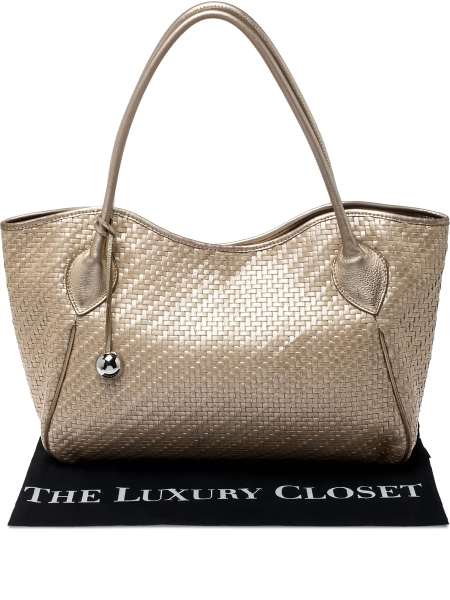woven leather tote bag 1
