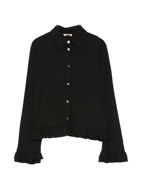 ruffled crystal-embellished shirt