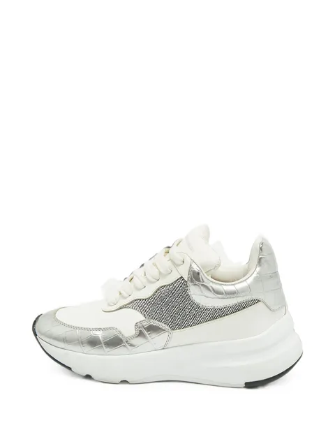 Oversized croc-embossed sneakers