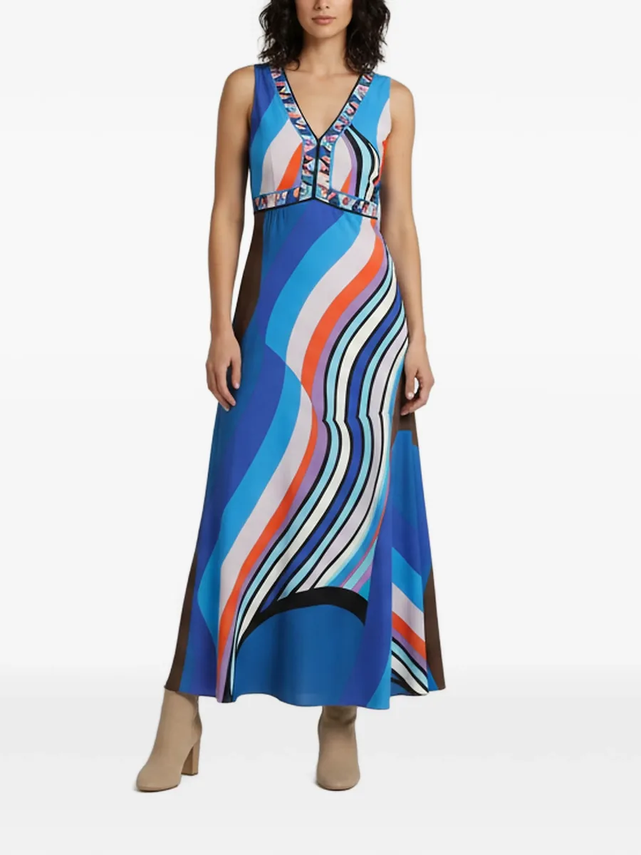 midi geometric-print sleeveless dress 2