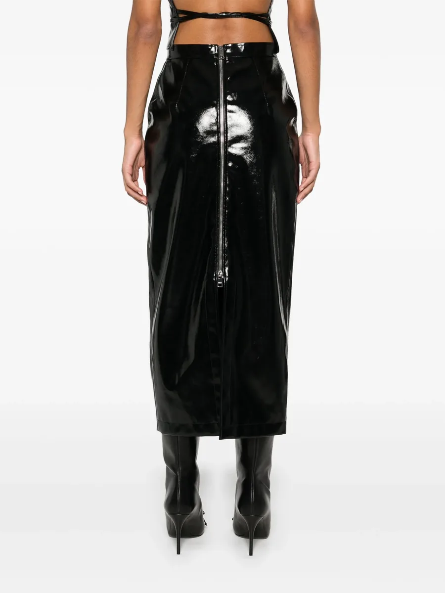 patent midi skirt 7