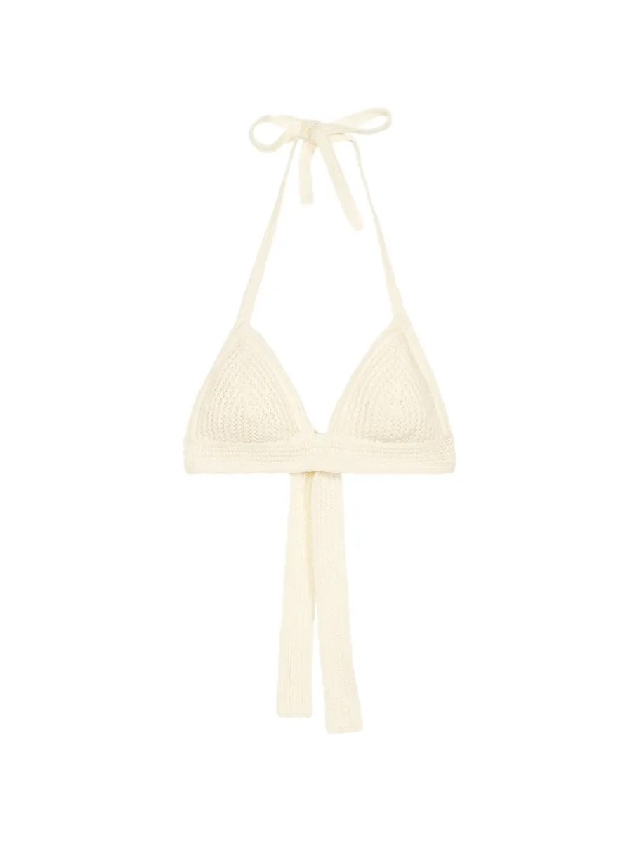 crochet V-neck bikini top 1