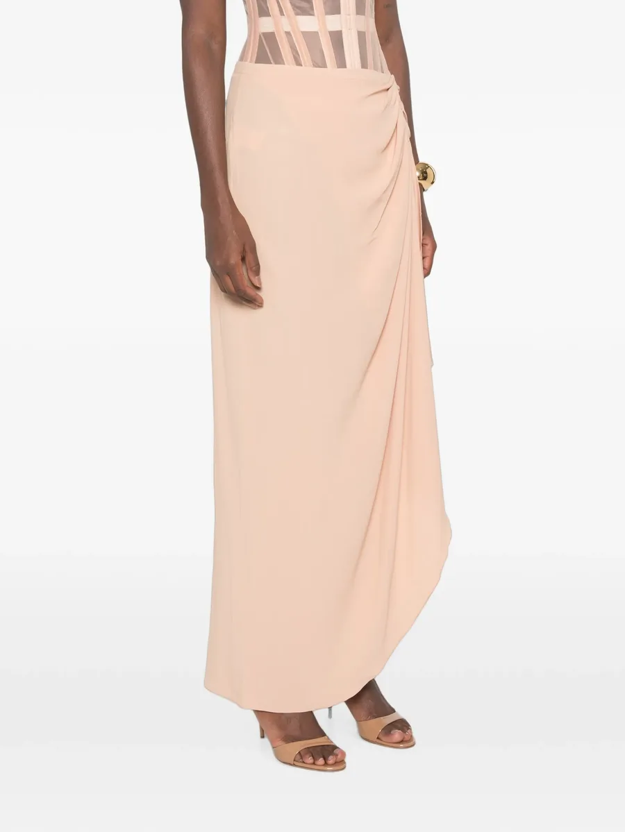 draped button-detail skirt 3