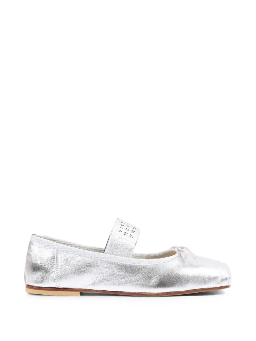 metallic square-toe ballet flats 2