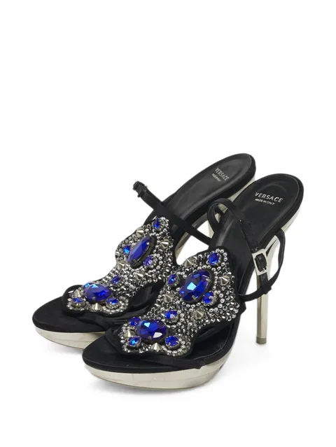 crystal-embellished slingback sandals