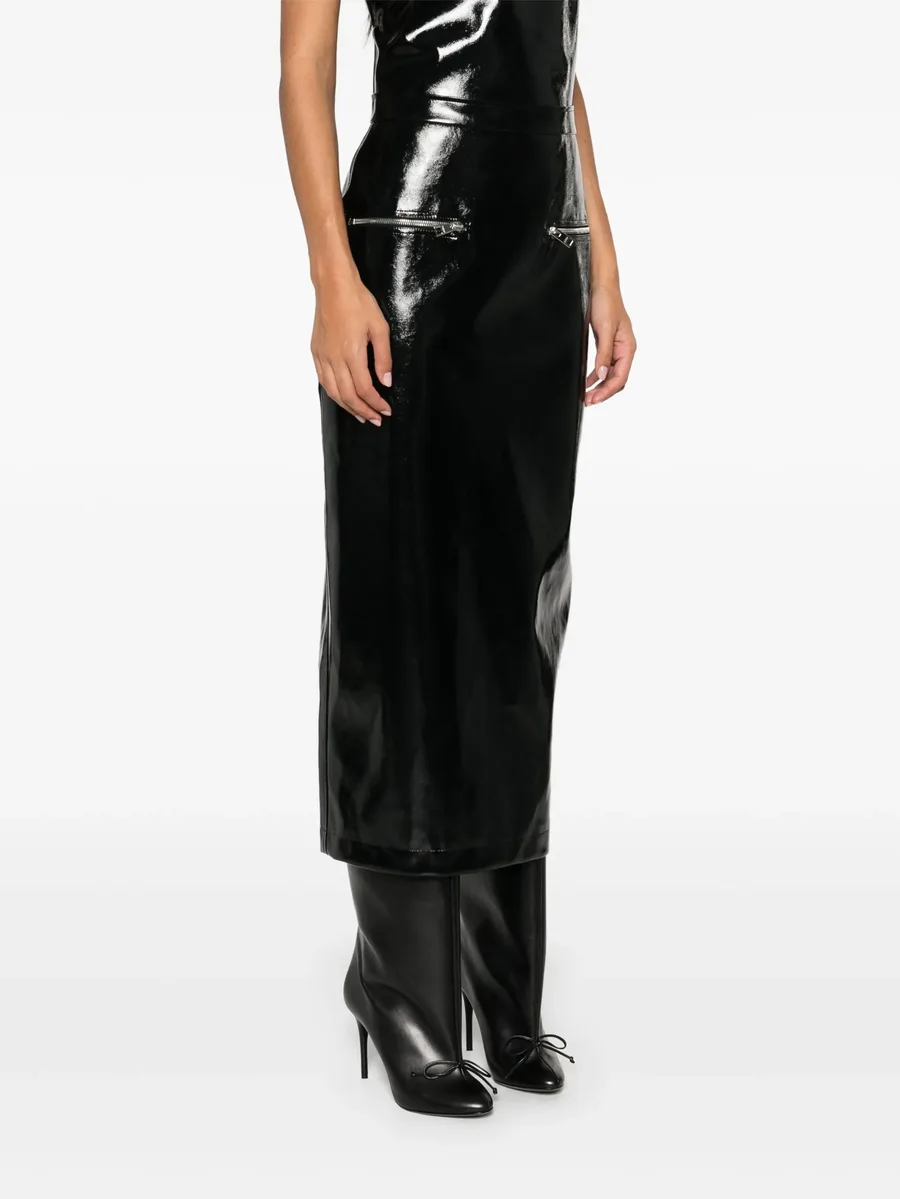 patent midi skirt 6