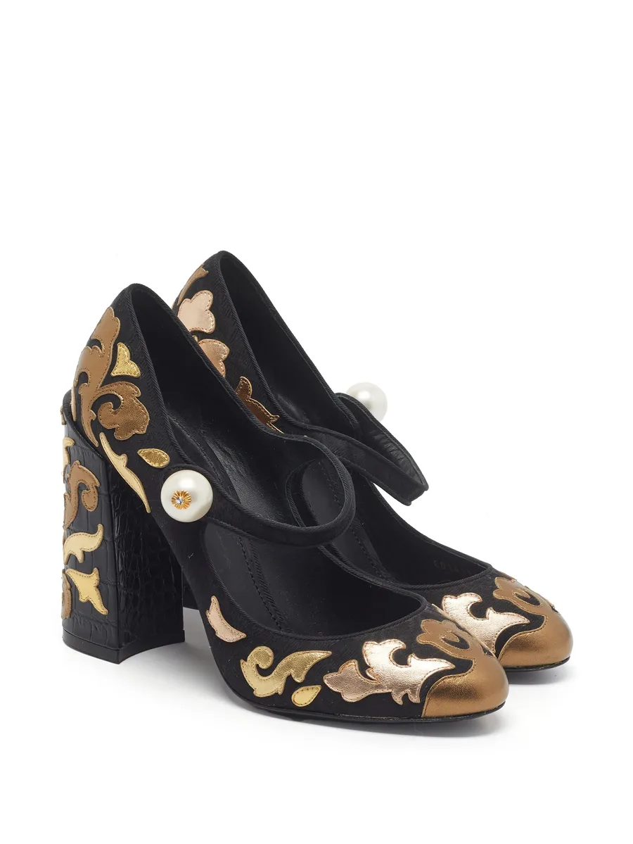 Vally brocade-pattern pumps 4
