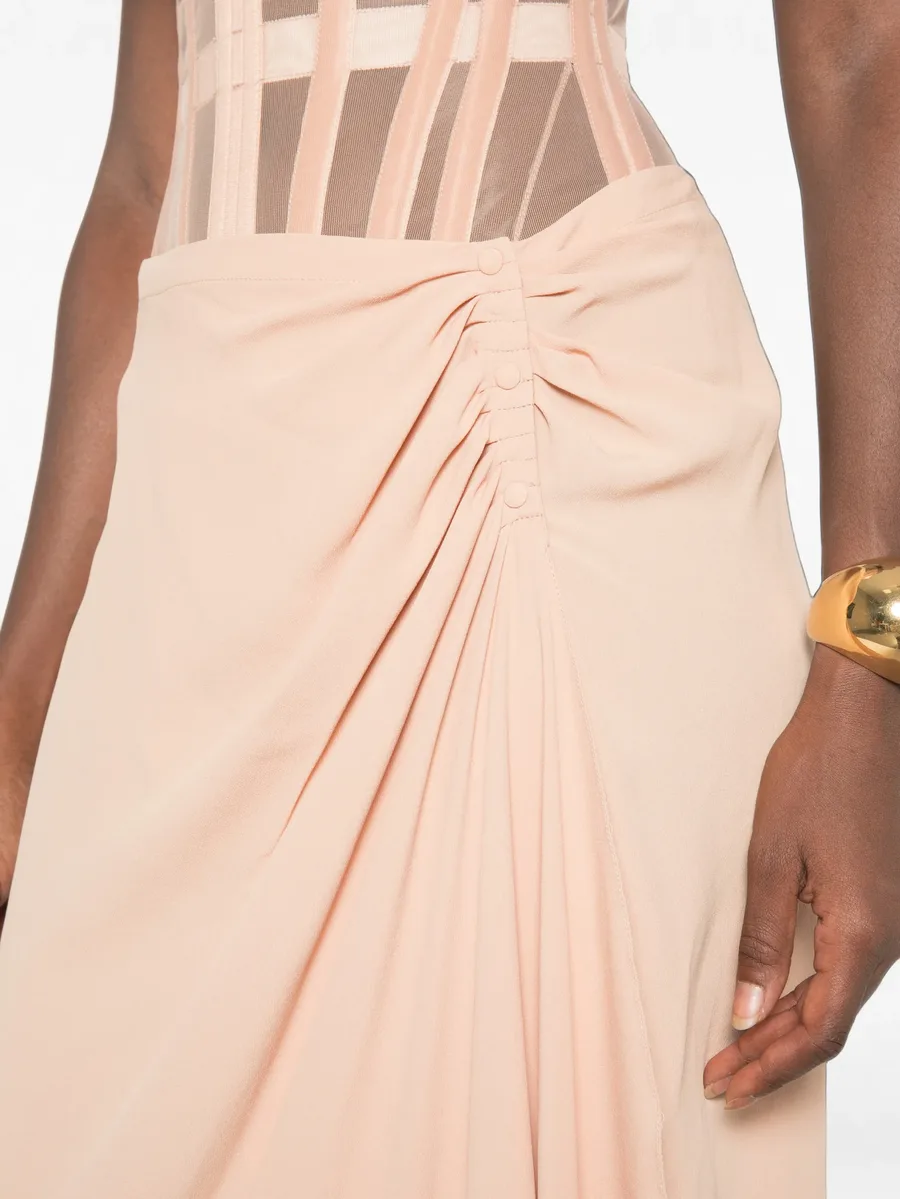 draped button-detail skirt 5