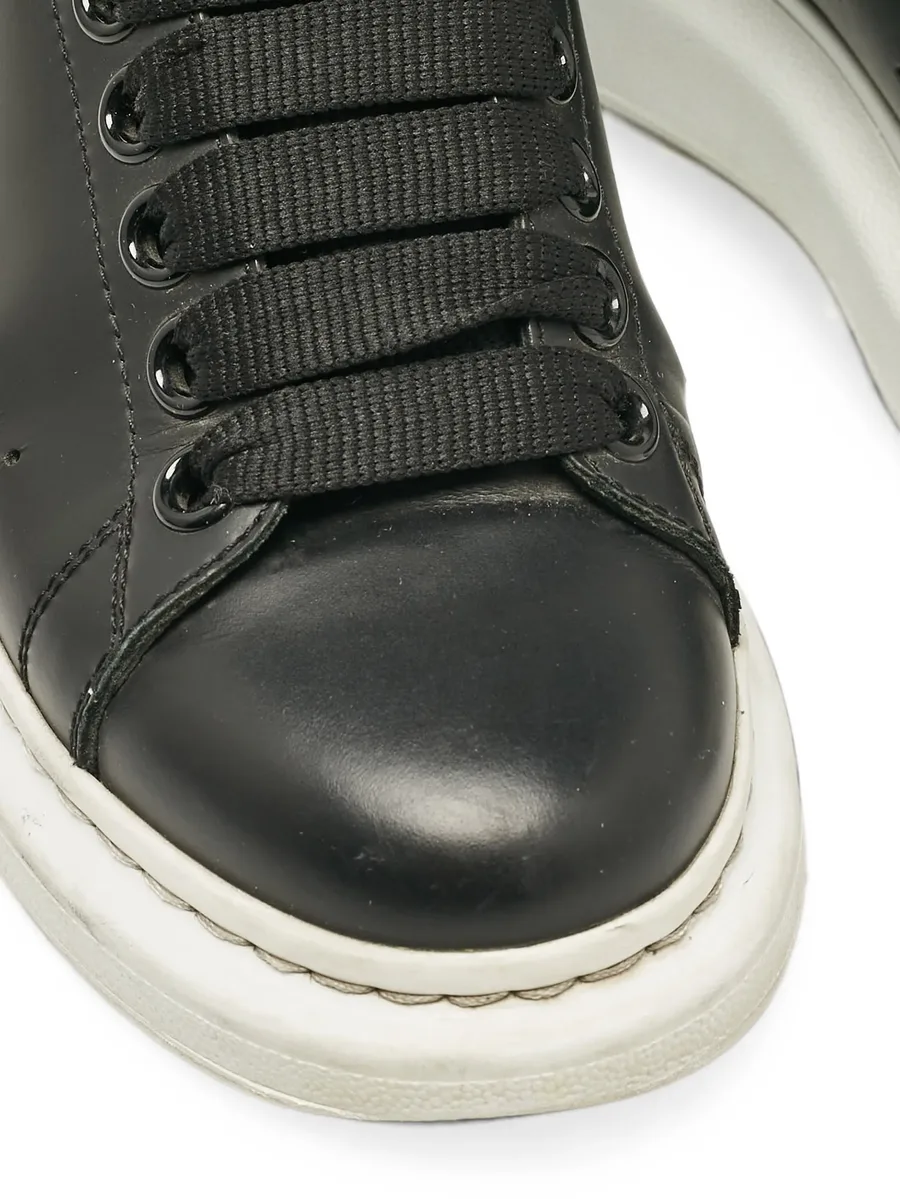Oversized leather low-top sneakers 5