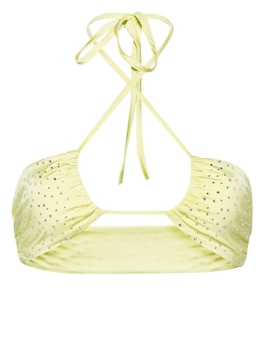 crystal-embellished halterneck bikini top 1
