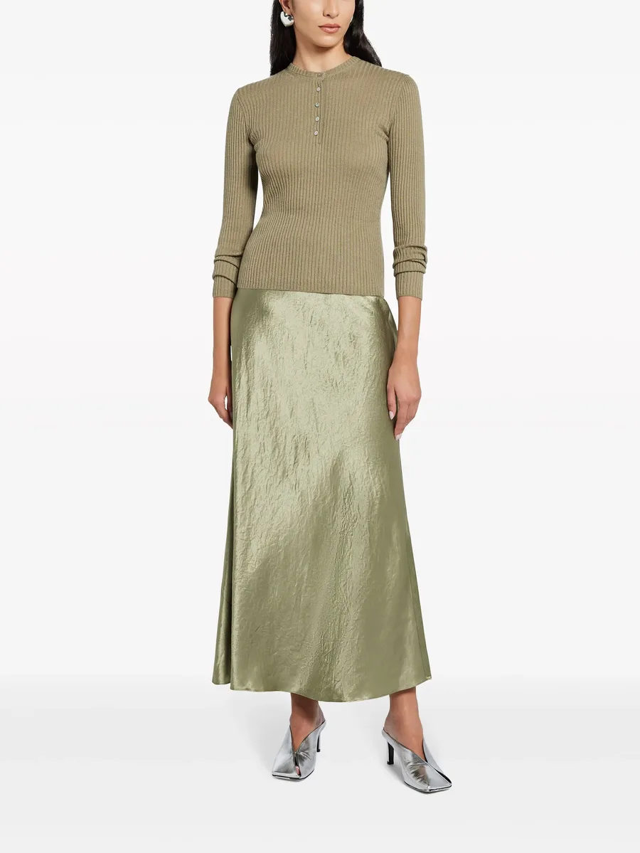 crinkled-finish satin maxi skirt 4