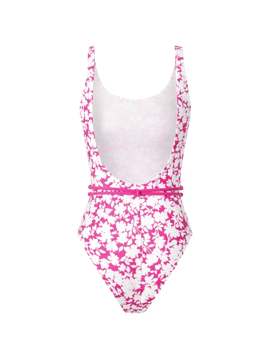 floral-print belted swimsuit 3