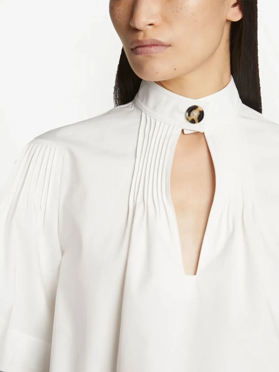 pintuck-detail flared blouse 15